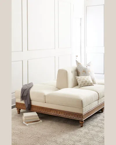 Peninsula Home Collection Serena Double-sided Sofa In Ivory/straw
