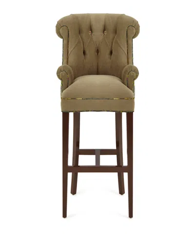 Haute House Peacock Tufted Barstool In Sage