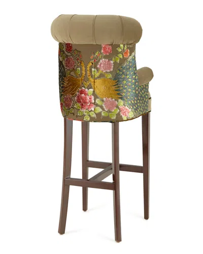 Haute House Peacock Tufted Barstool In Sage