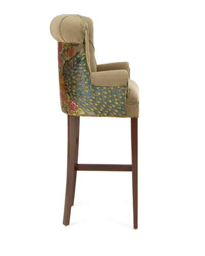 Haute House Peacock Tufted Barstool In Sage