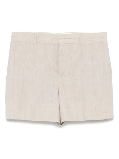 Moschino Women Virgin Wool Shorts In Beige