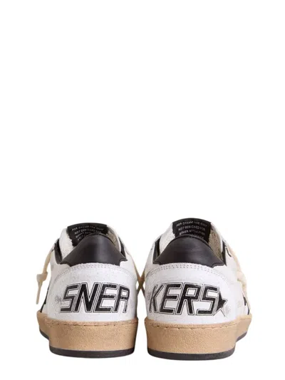 Golden Goose Women's Ball Star Sneakers In White Nappa Leather With Black Leather Star And Heel Tab In White