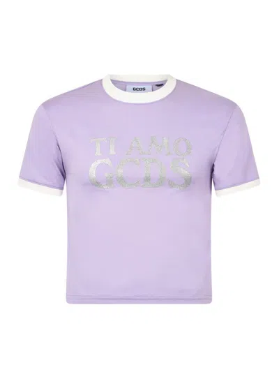 Gcds Boxy T-shirt With Glitter Ti Amo  In Multicolor