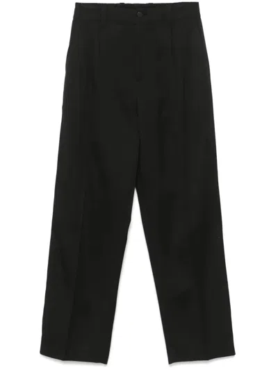 Golden Goose Deluxe Brand Wide Leg Wool Gabardine Jogging Pants In Black