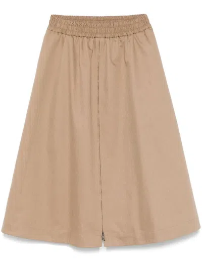 Golden Goose Deluxe Brand Flowing Beige Maxi Skirt With Elastic Waistband In Brown