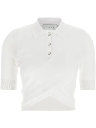 Sportmax White Shaker Polo In White