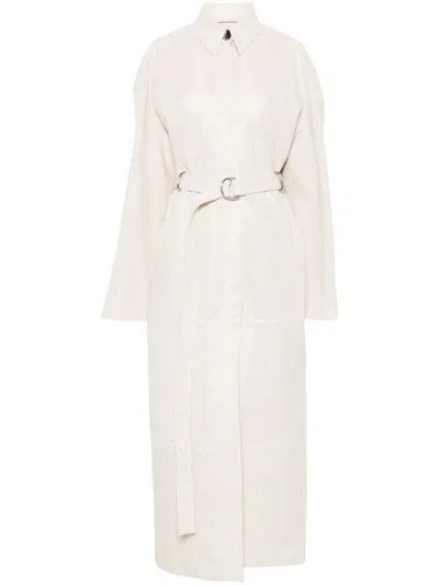 Shop Sportmax Perforated Coat In Beige