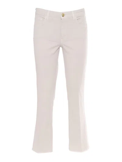 Fay Straight-leg Beige Pants With Flared Hem In Brown