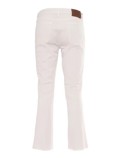 Fay Straight-leg Beige Pants With Flared Hem In Brown