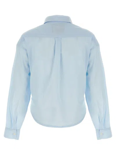 R13 Twisted Front Shirt In Blue