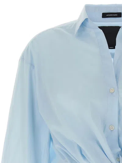 R13 Twisted Front Shirt In Blue