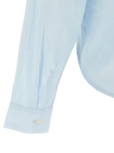R13 Twisted Front Shirt In Blue