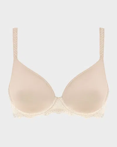 Simone Perele Promesse 3d Plunge Underwire Bra In Peau Rose