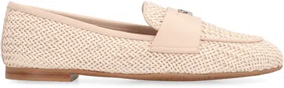 Casadei Round Head Loafer Shoes In Pale Pink