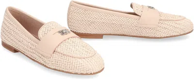 Casadei Round Head Loafer Shoes In Pale Pink
