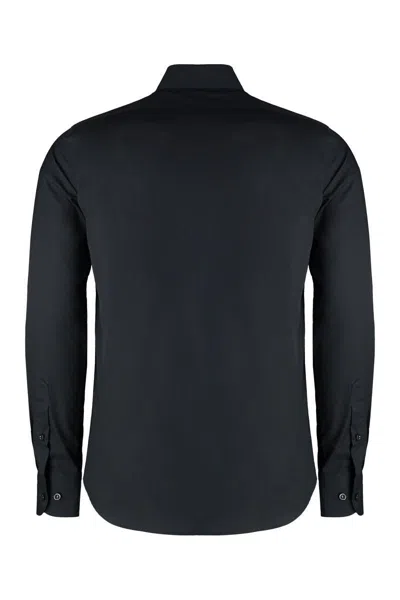 Paul & Shark Cotton Shirt With Button-down Collar In Black