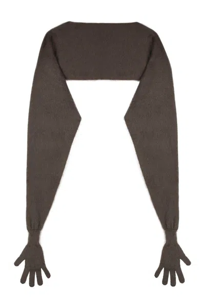 Moschino Mohair Cape Coat In Gray