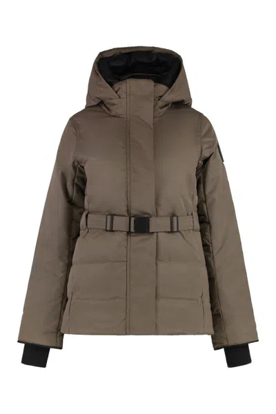 Canada Goose Mckenna Hooded Short Down Jacket In Mud