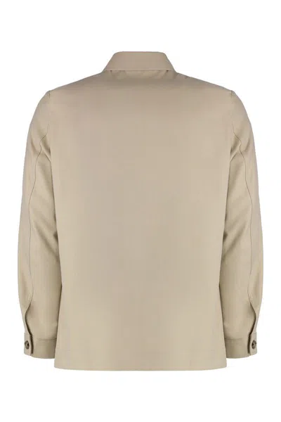 Hugo Boss Boss Overshirt With Buttons In Beige