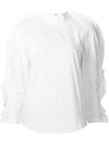 Toga High-neck Micro-pleated Top In White