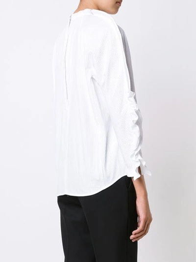 Toga High-neck Micro-pleated Top In White
