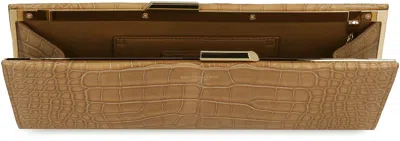 Saint Laurent Midnight Leather Clutch In Brown