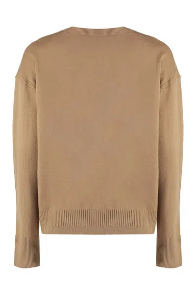 Stella Mccartney Crew-neck Wool Sweater In Brown