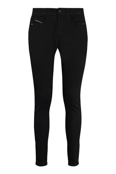 Diesel 2017 Slandy 5-pocket Skinny Jeans In Black