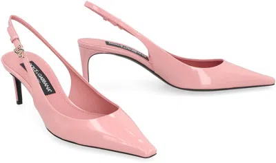 Dolce & Gabbana Mun 90 Polished Calfskin Slingback Pumps In Pink