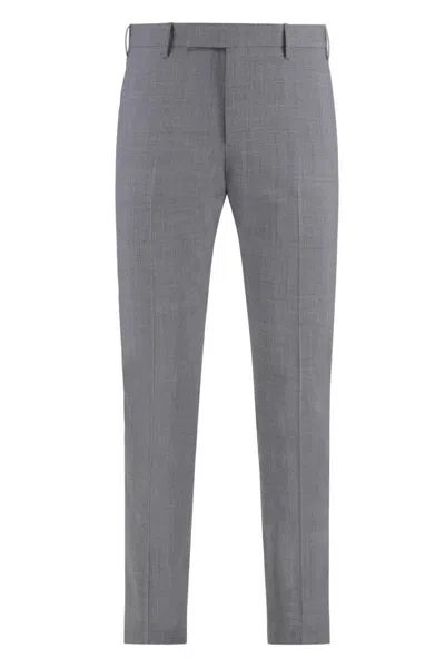 Pt Torino Dieci Stretch Wool Trousers In Grey