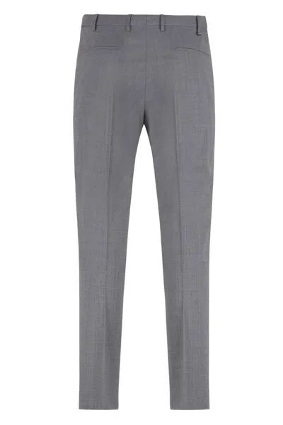Pt Torino Dieci Stretch Wool Trousers In Grey