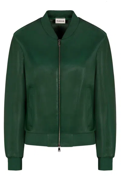 Shop P.a.r.o.s.h . Lambskin Jacket In Green