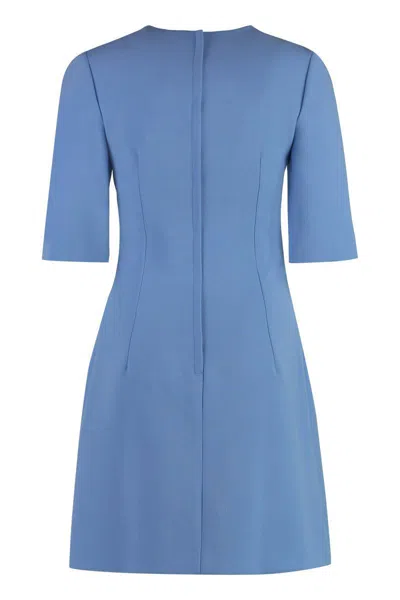 Dolce & Gabbana Short Sleeves Midi Dress In Blue