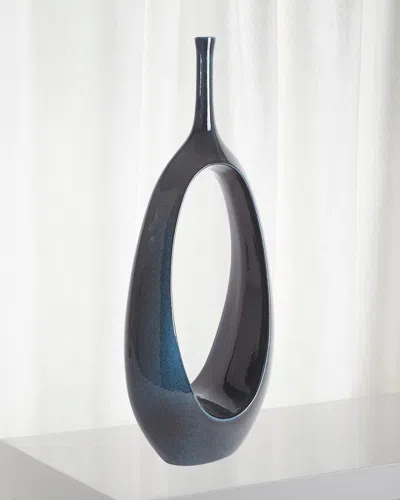Global Views Open Oval Ring Vase, Large