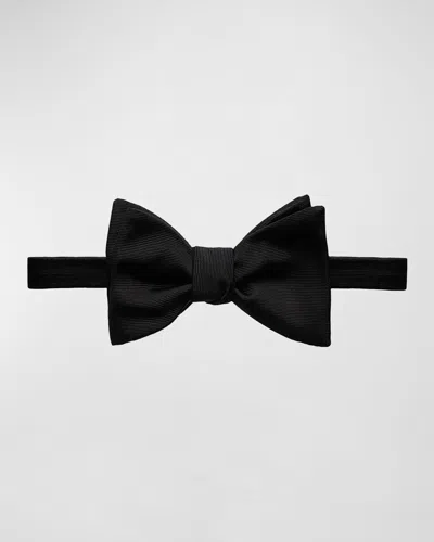 Eton Solid Grosgrain Bow Tie-ready Tie In Black
