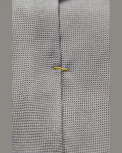 Eton Solid Textured Silk Classic Tie In Grey