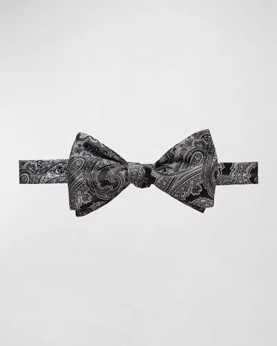 Eton Paisley Self-tie Silk Bow Tie In Black