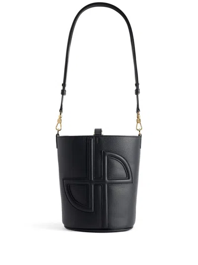 Patou Small Embossed Jp Bucket Bag In Black