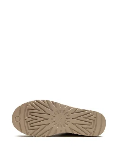 Ugg Classic Ultra Mini Low Heels Ankle Boots In Beige Suede In Beige