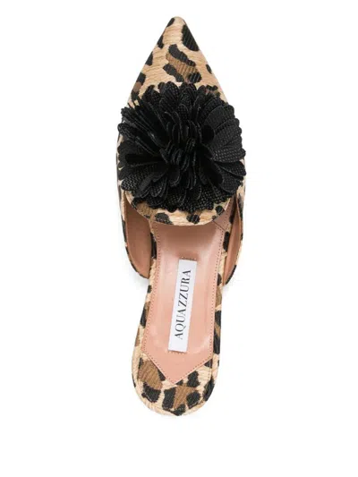 Aquazzura Couturier Mule Flat Shoes In Beige