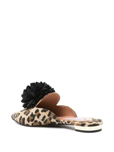 Aquazzura Couturier Mule Flat Shoes In Beige