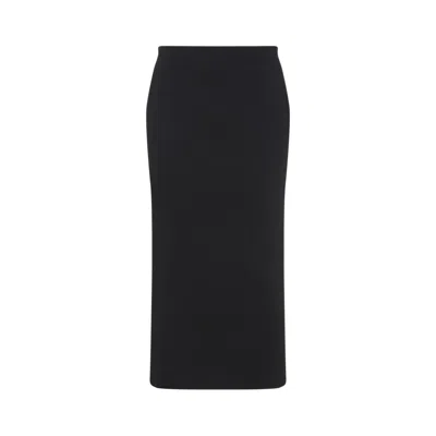 The Row Rear Slit Matias Cady Pencil Skirt In Blue