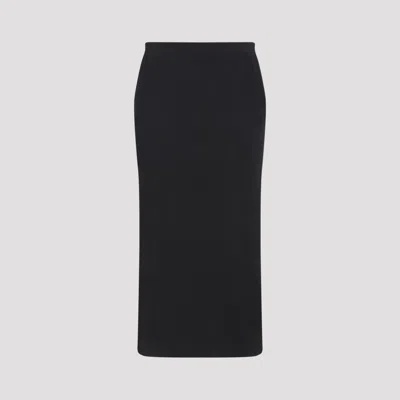 The Row Rear Slit Matias Cady Pencil Skirt In Blue