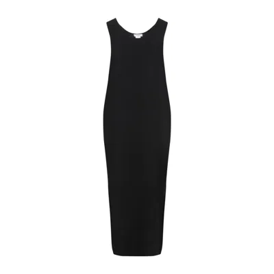 The Row Sleeveless Midi Dress With Viscose-polyester Blend In Black