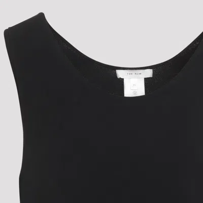 The Row Sleeveless Midi Dress With Viscose-polyester Blend In Black