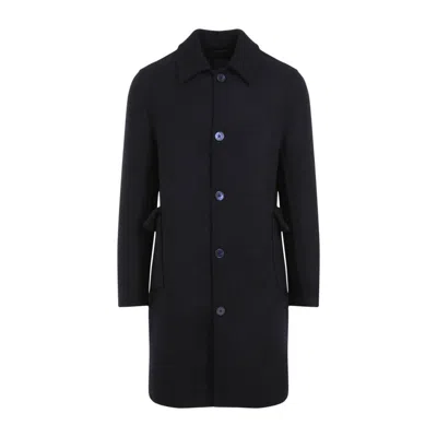 Givenchy Tailored Wool Blend Coat In Blue
