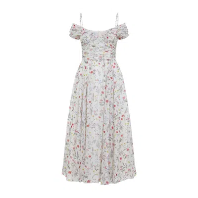 Giambattista Valli Off-shoulder Floral Silk Dress In Multicolour