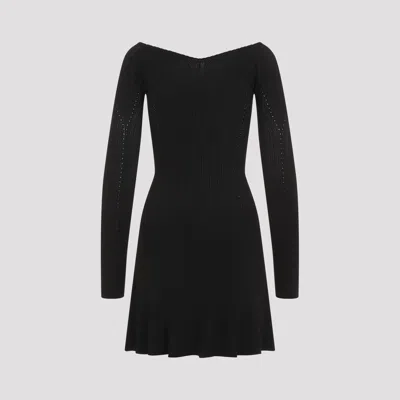 Jacquemus Womens Black Logo-plaque Slim-fit Knitted Mini Dress In Black