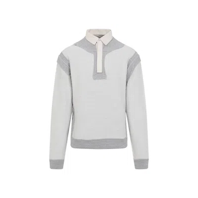 Maison Margiela Cotton Hoodie With Pointed Collar And Side Pockets In Grey