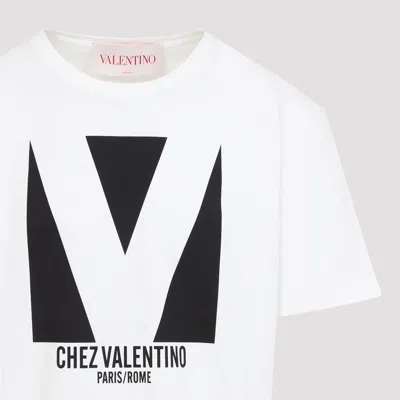 Valentino Mens Avorio Logo-print Crew-neck Cotton-jersey T-shirt In White